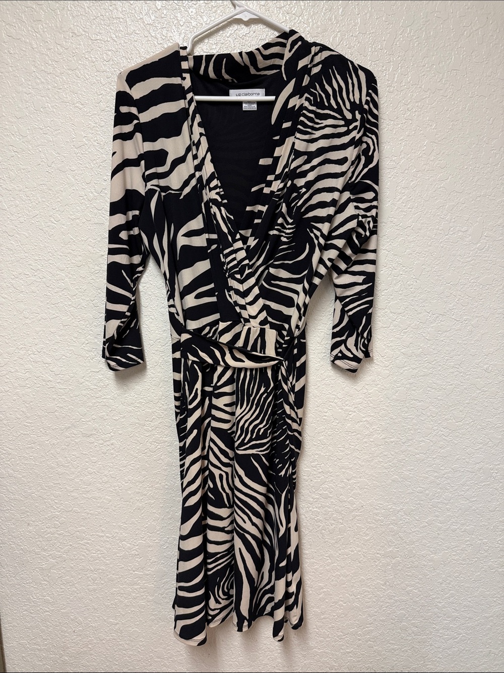 Liz Claiborne Animal Print Wrap Midi Dress